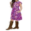 21KIDS Girls Floral Dress Kids Boho Ruffle Sleeve Pleated Casual Dress with Pockets for Girls, Purple, 10 Years view 3