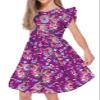 21KIDS Girls Floral Dress Kids Boho Ruffle Sleeve Pleated Casual Dress with Pockets for Girls, Purple, 10 Years view 4