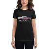1956 Chevy Bel Air Dusk Plum and Ivory Antique Car Collector Cars 56 Belair Women's Short Sleeve t-Shirt view 1