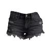 Women Casual High Waisted Denim Shorts Frayed Raw Hem Ripped Jeans Shorts Stretchy Hot Denim Shorts for Summer (X-Large,Black) view 1