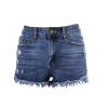Women Casual High Waisted Denim Shorts Frayed Raw Hem Ripped Jeans Shorts Stretchy Hot Denim Shorts for Summer (X-Large,Dark Blue) view 1