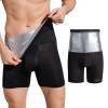 Akkad Kuti Sauna Sweat Shorts for Men Workout Compression Shorts Tummy Control Shapewear High Waist (Sauna Shorts Silver,L) view 1