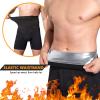 Akkad Kuti Sauna Sweat Shorts for Men Workout Compression Shorts Tummy Control Shapewear High Waist (Sauna Shorts Silver,L) view 2