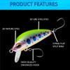 HUFFA Sinking Minnow Fishing Lure Jerkbait Wobbler 45mm 4.6g Freshwater Bass Trout Fishing Lure Hard Bait (Color : 06, Size : 45mm 4.6g) view 4