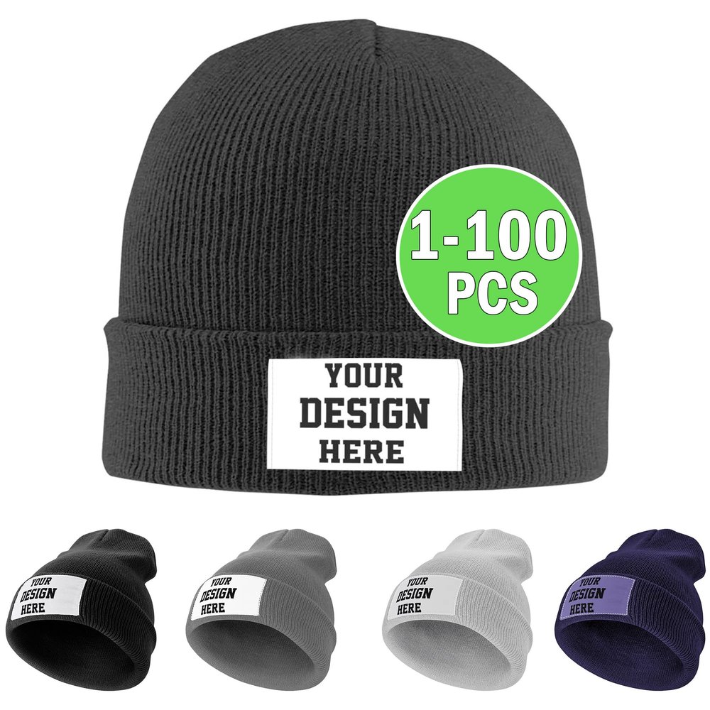 Custom Beanie Custom Hat Customizable Photo Text Customized Beanie Hat Classic Knit Hat Warm Beanie Mens Funny Hat Winter Hat