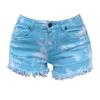 Denim Shorts Hot Shorts for Women Ripped Distressed Jean Shorts Casual Summer Mid Waisted Shorts with Pockets (Small,Cyan) view 1