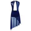 Loyan Girls Sequined Sleeveless Cutout Back Leotard Lyrical Dance Dress for Contemporary Ballet Modern Gymnastic Navy Blue 6 Years view 3