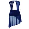 Loyan Girls Sequined Sleeveless Cutout Back Leotard Lyrical Dance Dress for Contemporary Ballet Modern Gymnastic Navy Blue 6 Years view 4