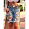 JEKE-DG Womens High Waist Ripped Short Jeans Washed Summer Hole Casual Short Jeans Destroyed Stretchy Shorts Jeans (XX-Large,Light Blue) view 3