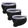 SUMABA Mens Sports Briefs Underwear Ice Silk Cool Stretch Briefs Big Pouch Low Rise Athletic Workout Underpants Black 3P Xl view 2