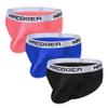 SUMABA Sports Briefs Underwear for Men Silk Bulge Enhance Bikini Briefs Low Rise Underpants Multicolor 3 Pack Medium view 2