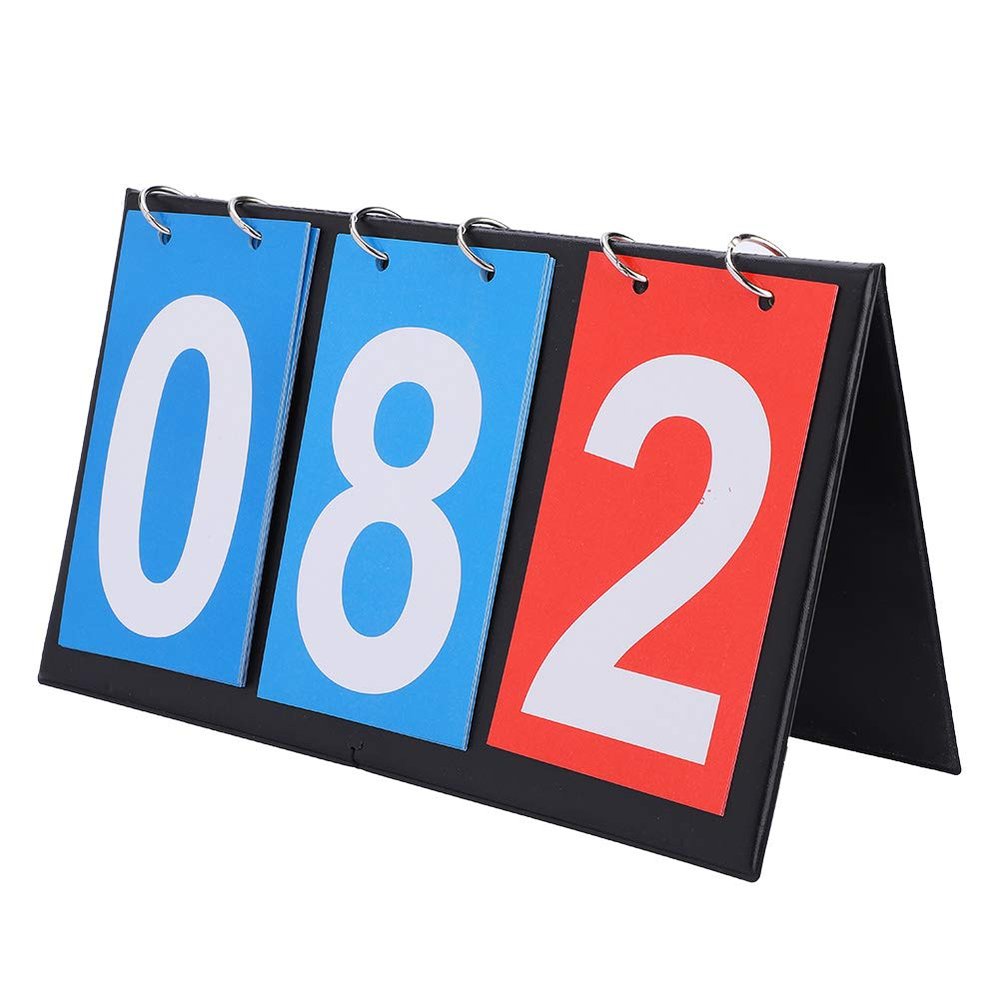 Flip Scoreboard, 2/3/4 Digit Portable Scoreboard for Various Sports, Soccer, Basketball, Table Tennis, etc (Three Digit Scoreboard