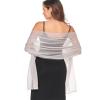 SURVODJA Women Shawls and Wraps for Evening Dress Lightweight Scarf Wedding Guest Shawl Wrap Bridesmaid Scarves(Light Grey,79''18') view 1