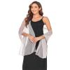 SURVODJA Women Shawls and Wraps for Evening Dress Lightweight Scarf Wedding Guest Shawl Wrap Bridesmaid Scarves(Light Grey,79''18') view 4
