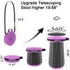 ALEVMOOM Upgraded 19.7" XXL Collapsible Stool with Cushion, Portable Telescoping Stool Capacity 1000lbs Heavy Duty Retractable Folding Chair for Adults for Camping Fishing Hiking BBQ view 4