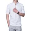 Maiyifu-GJ Mens Slim Cotton Linen T Shirt Stand Collar Button V Neck Beach Tee Casual Hippie Short Sleeves (White,US SIZE L Asia XL) view 1