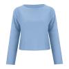 JOFOW Women Cotton Li NEN Suit Fashion Comfortable Short Sleeve and Long Pants Solid Color view 4
