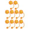 10Pcs Sun Shaped Silicone Straw Tops Reusable Dust Plug Covers for 6-8Mm Drinking Straws Protective Straw Sleeves for Tumblers and Outdoor Use view 1