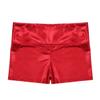 Sxiwei Kids Girls Metallic Dance Shorts High Waist Gymnastic Workout Bottoms for Sportswear Red 12 Years view 3