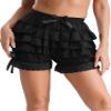 YiZYiF Women's Adult Cotton Japanese Ruffled Pumpkin Shorts Pants Bloomers Safety Under Pants Black Large view 2