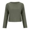 JOFOW Women Cotton Li NEN Suit Fashion Comfortable Short Sleeve and Long Pants Solid Color view 4