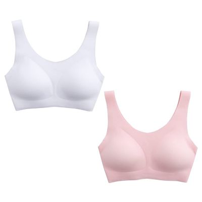 YACCA Girls Seamless Bra Ultra Comfort Soft,Removable Thin AA Cup,Invisible Dig-Free Teen Bras,Girls Training Bra 8-10 10-12 12-14 14-16 16-18 Years Old