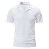 Men's Fashion Athletic Muscle Polo Shirts Solid Color Lapel Golf Tee Performance Collared Athletic Top (White,US Size L Asia XL) view 1