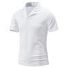 Men's Fashion Athletic Muscle Polo Shirts Solid Color Lapel Golf Tee Performance Collared Athletic Top (White,US Size L Asia XL) view 2