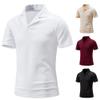 Men's Fashion Athletic Muscle Polo Shirts Solid Color Lapel Golf Tee Performance Collared Athletic Top (White,US Size L Asia XL) view 4