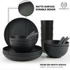 Homienly Wheat Straw Dinnerware Sets, Homienly 20pcs Unbreakable Microwave Dishwasher Safe Tableware Lightweight Bowls, Cups, Plates Set Reusable Dinner Plates Bowls set (Matte Black) view 4