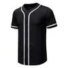 Maiyifu-GJ Men's Baseball Button Down Short Sleeve Hipster Hip Hop T Shirts Plain Casual Sports Uniforms Tee Top (Black,US SIZE XL Asia XXL) view 2