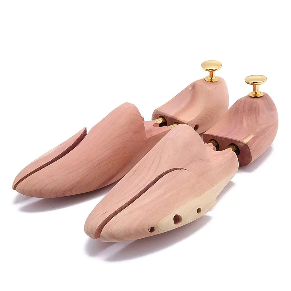 1 Pairs Twin Tube USA Grown Red Cedar Wood Adjustable Width Shoe Shaper For Men Women Shoe Tree, Crease Protector (L(Fits Shoe Sizes: EU 43-44/US 9.5-10))