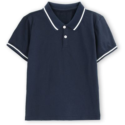 ACESTAR Boys Short Sleeve Polo Shirt Kids Plain School Uniform Polo Shirt for Boys and Girls (Navy Blue,130/5-6 Years)