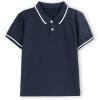 ACESTAR Boys Short Sleeve Polo Shirt Kids Plain School Uniform Polo Shirt for Boys and Girls (Navy Blue,130/5-6 Years) view 1