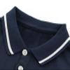 ACESTAR Boys Short Sleeve Polo Shirt Kids Plain School Uniform Polo Shirt for Boys and Girls (Navy Blue,130/5-6 Years) view 2