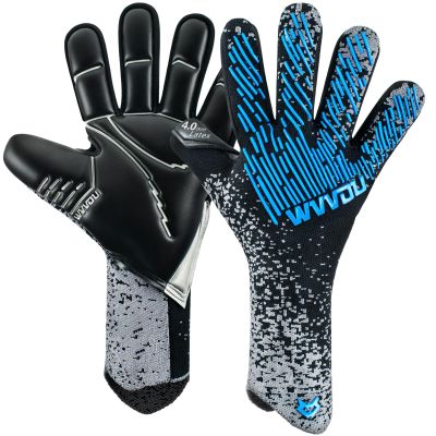 WVVOU Soccer Goalie Goalkeeper Gloves for Youth & Adult, Enhanced Latex Palm Grip, Breathable Knitted Fabric, Suitable for Game & Training, Blue, Size 10