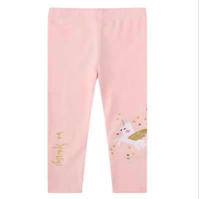 KISSOURBABY Girls Toddlers Leggings Fashion Stretch Pants Comfortable Bottoms-Pink Unicorn be Sparkly-2T