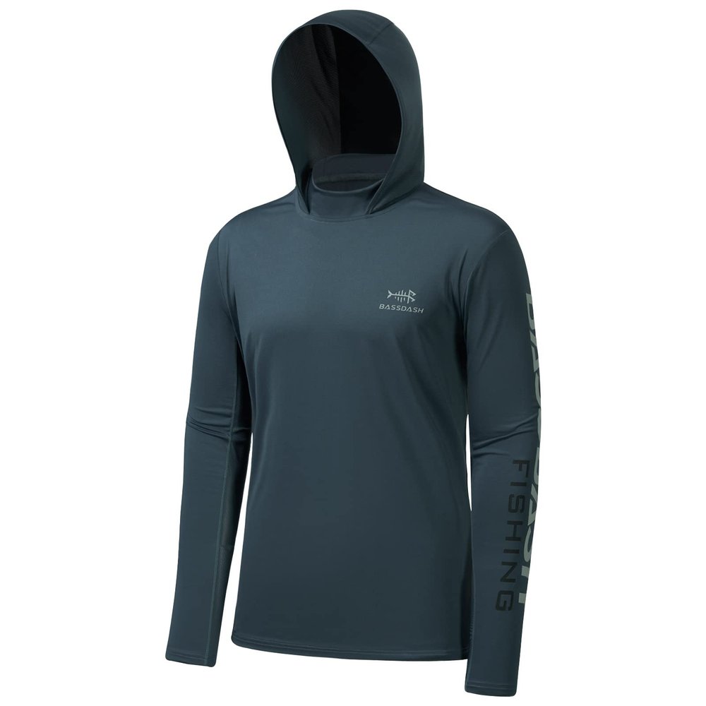 BASSDASH UPF 50+ Mens UV Sun Protection Long Sleeve Performance Fishing Hoodie Hooded Shirts