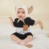 allshope Toddler Baby Boy Summer Outfit Short Sleeve T Shirt Top Casual Shorts Set Infant Newborn Clothes 6 12 18 24 Month 2T (Black, 3-4T) view 2