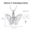 VCCWYQK Butterfly Urn Necklace for Ashes Stainless Steel Keepsake Memorial Urn Locket for Ashes Cremation Jewelry view 2