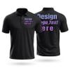 Custom Polo Design Your Own: Personalized Company Business Work Shirts for Men Women - Customized Front Back Embroidery Text Black Small view 1