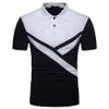 Man's Casual Classic Fit Golf Shirt Lightweight Moisture Wicking Polo Tee Color Block Collared Short Sleeve (Black,US Size L Asia XL) view 1