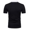 Man's Casual Classic Fit Golf Shirt Lightweight Moisture Wicking Polo Tee Color Block Collared Short Sleeve (Black,US Size L Asia XL) view 2