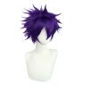 ANOGOL Hair Cap+ Short Purple Wig Men Dark Purple Male Wig Pelucas para Hombres Synthetic Heat Resistant for Halloween Christmas Event Costume Party view 3