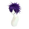 ANOGOL Hair Cap+ Short Purple Wig Men Dark Purple Male Wig Pelucas para Hombres Synthetic Heat Resistant for Halloween Christmas Event Costume Party view 4