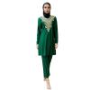 Womens' Swimsuit 3 Pieces Full Cover Hijab Burkini Muslim Swimwear Top Dress + Pants Modest Islamic Arabic Traje De Bao Musulmn para Mujer Burkini Swimsuits Green L view 1