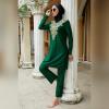 Womens' Swimsuit 3 Pieces Full Cover Hijab Burkini Muslim Swimwear Top Dress + Pants Modest Islamic Arabic Traje De Bao Musulmn para Mujer Burkini Swimsuits Green L view 2