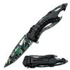 MTECH USA Folding Knife, 3.75-Inch Half-Serrated Blade, Titanium Coating, Glass Breaker, Pocket Clip (Leaf) view 1