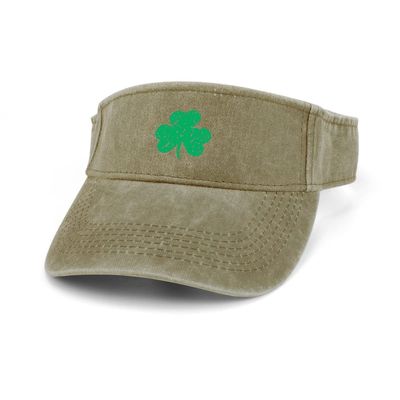Distressed Luck Clover Sun Visor Hat Adjustable Sports Visor Cap Cotton Sun Protection Cap