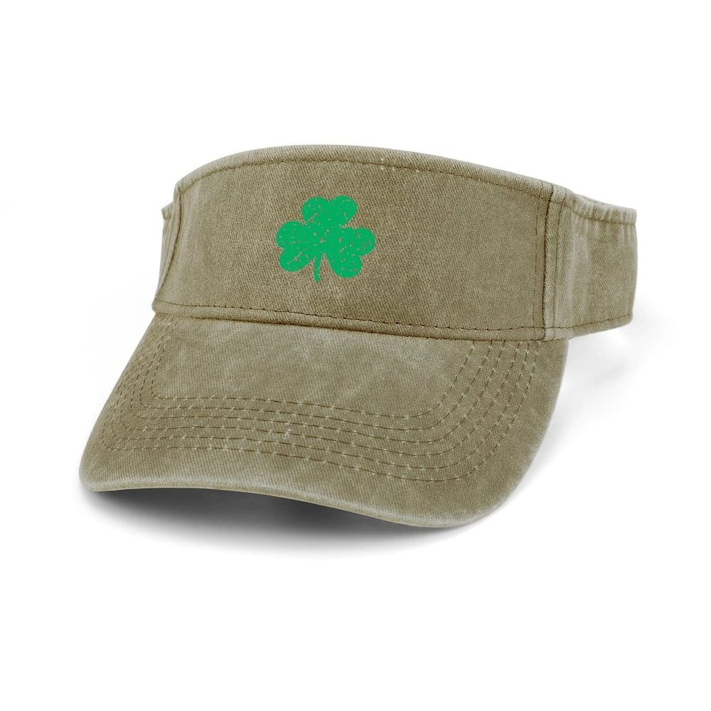 Distressed Luck Clover Sun Visor Hat Adjustable Sports Visor Cap Cotton Sun Protection Cap
